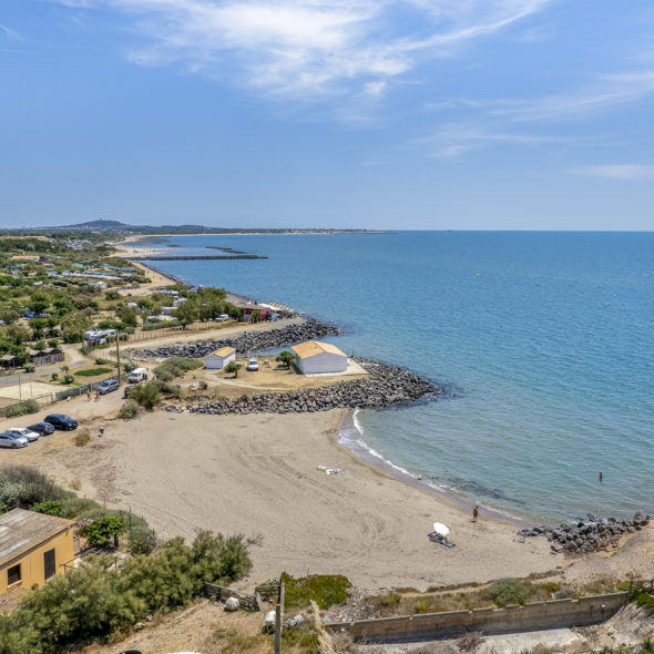 Camping Californie Plage - La plage - Vue aérienne de la plage en accès direct
