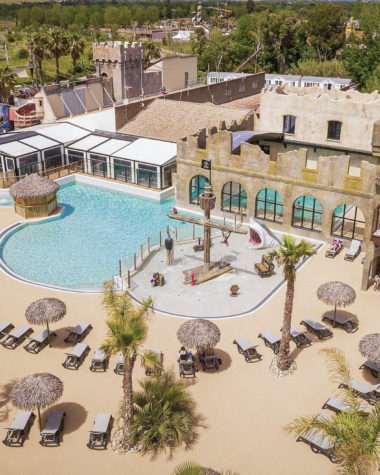 Camping Californie Plage - Galerie photo - Vue aérienne générale de l\'espace aquatique